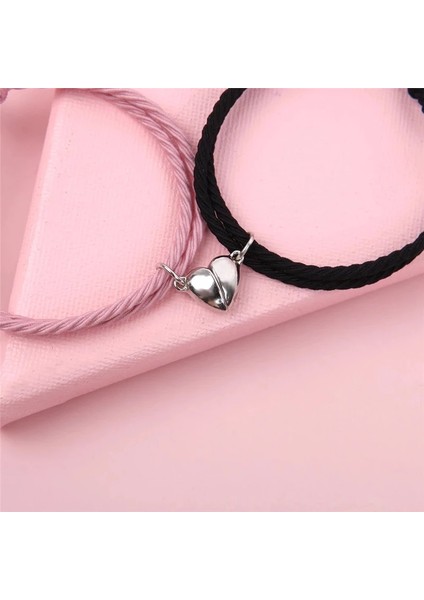 Siyah 2 Adet Manyetik Çift Bilezik Ayarlanabilir Eşleşen Bilezik Aşk Bileziği Şanslı Siyah Beyaz Bilezik Hediye Kadınlar Için (Yurt Dışından) indirimleri