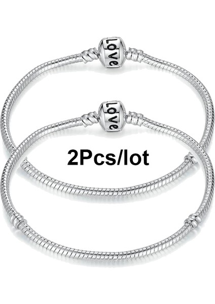 23CM Tarzı No.2 Boyutu 2pcslot Yüksek Bilezik Uygun Pan Bilezik Yapı Taşları Takı Için Kadın Hediye 3mm Yılan Zincir (Yurt Dışından)
