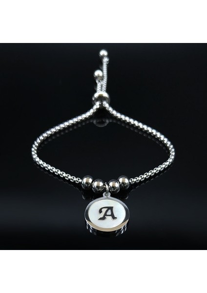 S Beden M Mektup Kabuk Paslanmaz Çelik Zincir Bilezik Kadın Gümüş Renk Bilezik Şanslı Takı Takı (Yurt Dışından) fiyatları