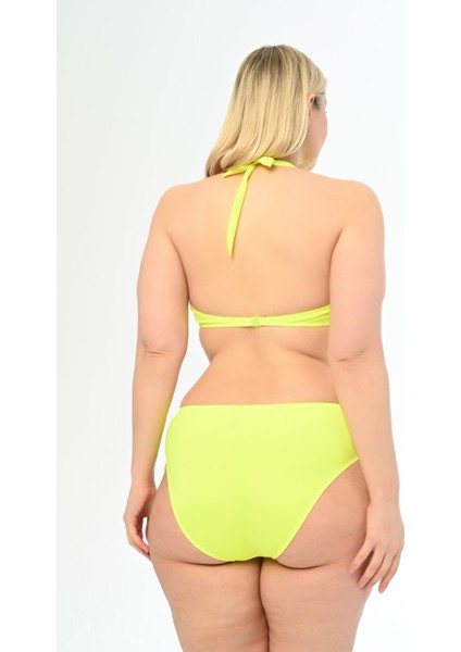 Aquaviva Kadın Neon Yeşil Büyük Beden Boyundan Bağlı Üçgen Elena Bikini Takımı fırsatları