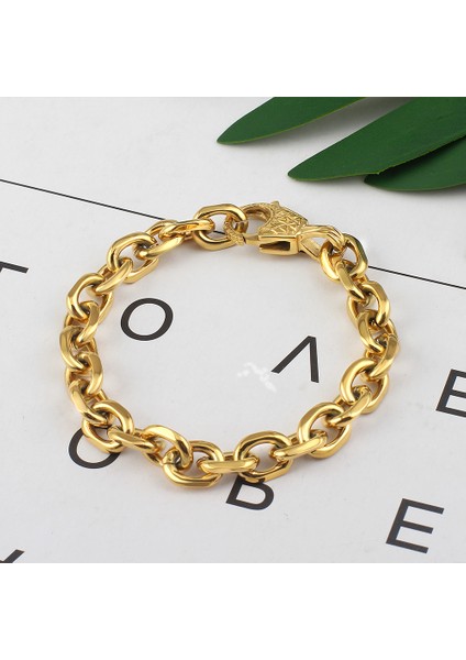 19CM Tarzı Altın 10,5 mm Kadın Erkek Aksesuarları Takı Su Geçirmez Bilezik Fabrikası Için 316L Paslanmaz Çelik Altın Haç O Zincir Bilezik Bilezikler (Yurt Dışından) modelleri