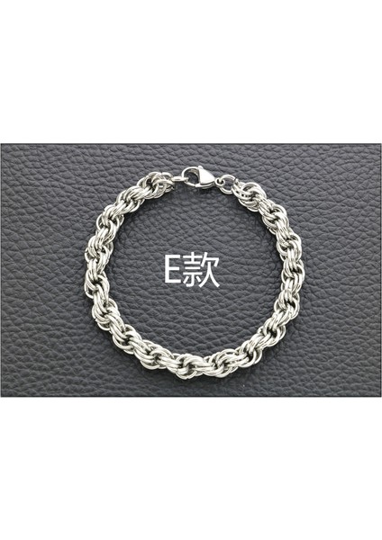 21CM Tarzı 8mm Moda El Yapımı Vintage Kaba Mısır Dönme Titanyum Çelik Erkek ve Kadın Bilezik Kıl Zincir Yılan Kemiği Zincir (Yurt Dışından)