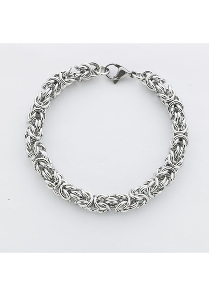 21CM Tarzı 8mm Moda El Yapımı Vintage Kaba Mısır Dönme Titanyum Çelik Erkek ve Kadın Bilezik Kıl Zincir Yılan Kemiği Zincir (Yurt Dışından) fırsatları