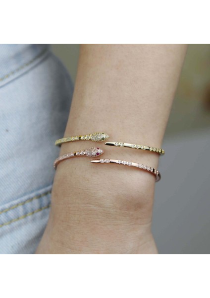 Gül Altın Rengi Yeni Moda Yılan Kolye Bilezikler Şık Kadınlar Için Kübik Zirkonya Yılan Bilezik & Bilezik Ayarlanabilir Pulseras Mujer (Yurt Dışından) fırsatları