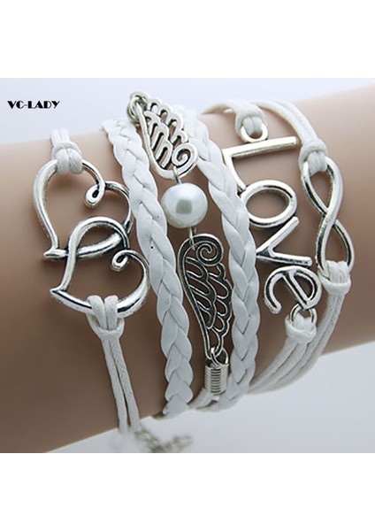 B064 Kadınlar Için Hediye Vintage Çok Katmanlı Örgülü Mum Ipi Bilezikler Şık Şans AB001 (Yurt Dışından) fiyatları