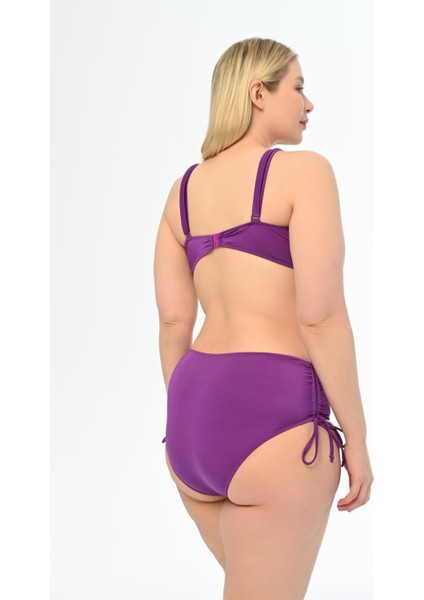 Aquaviva Kadın Mor Büyük Beden Venezıa Çapraz Ipli Dekolte Bikini Takımı fırsatları