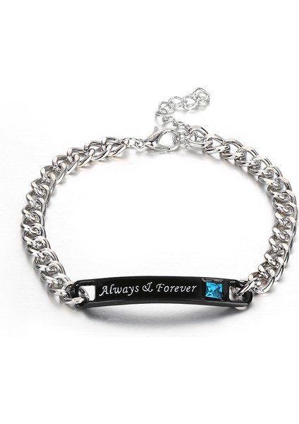 Her Zaman, Damia Mektup Çiftleri Paslanmaz Çelik Bilezikler Kadın Erkek Onun Krali Onun Kraliçesi Onun Canavarı Onun Güzelliği Aşk Bilezikler Sevgililer Günü Hediyesi (Yurt Dışından)