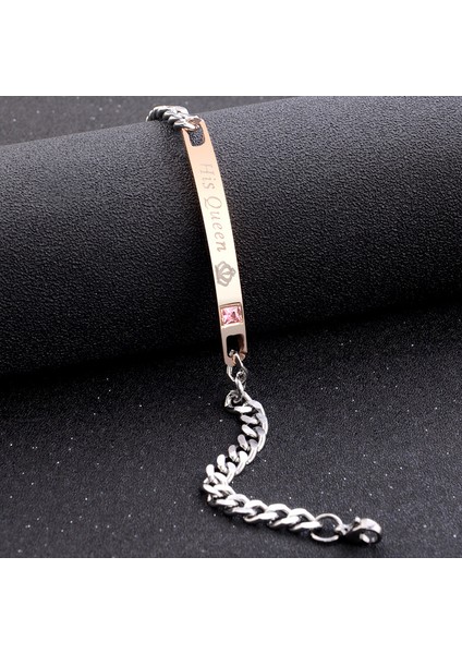 Her Zaman, Damia Mektup Çiftleri Paslanmaz Çelik Bilezikler Kadın Erkek Onun Krali Onun Kraliçesi Onun Canavarı Onun Güzelliği Aşk Bilezikler Sevgililer Günü Hediyesi (Yurt Dışından) fırsatları