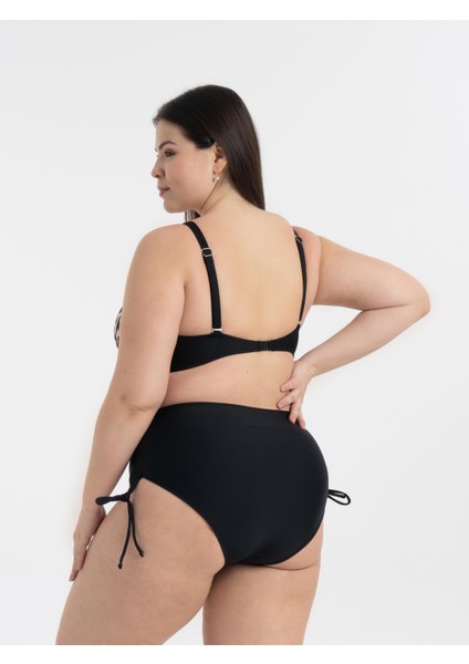 Aquaviva Kadın Büyük Beden Siyah Leopar Desen Katrina Toparlayıcı Yüksek Bel Bikini Takımı fırsatları