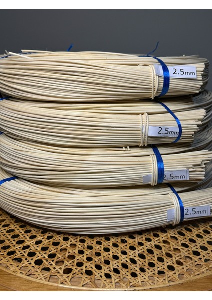 Rattan İp, Doğal Yuvarlak Rattan Çubuk 2.5 mm 100 gr Dekoratif, Rattan Örgü
