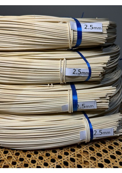 Rattan İp, Doğal Yuvarlak Rattan Çubuk 2.5 mm 100 gr Dekoratif, Rattan Örgü