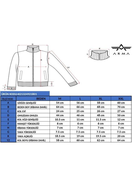 Erkek Fermuarlı Sweatshirt K21324921801