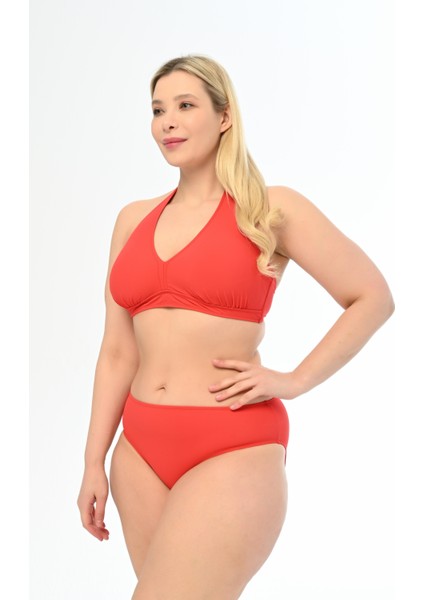Aquaviva Kadın Kırmızı Büyük Beden Boyundan Bağlı Üçgen Elena Bikini Takımı fiyatları