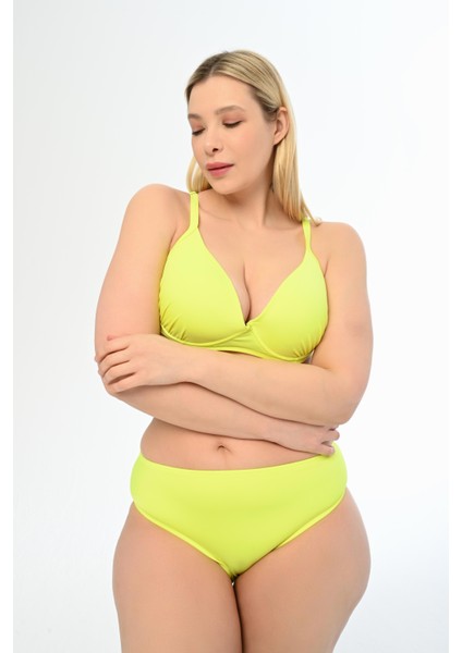 Aquaviva Kadın Neon Yeşil Büyük Beden Alexa Kaplı Bikini Takımı modelleri