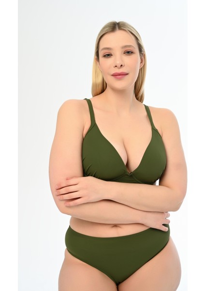 Aquaviva Kadın Haki Yeşil Büyük Beden Alexa Kaplı Bikini Takımı modelleri