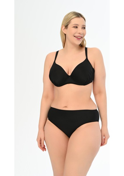 Kadın Siyah Büyük Beden Alexa Kaplı Bikini Takımı