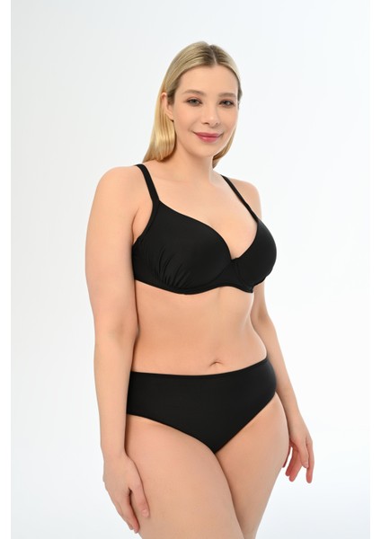 Kadın Siyah Büyük Beden Alexa Kaplı Bikini Takımı modelleri