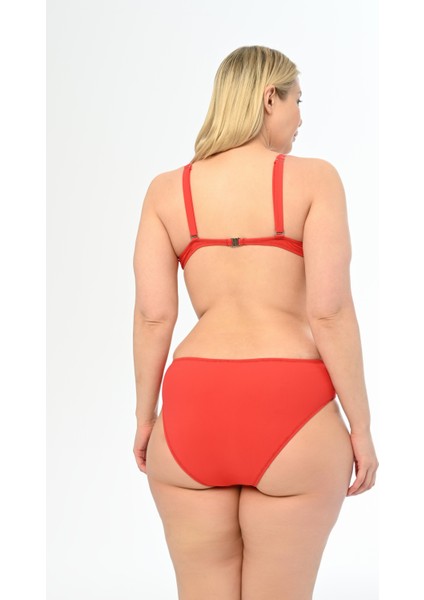 Kadın Kırmızı Büyük Beden Alexa Kaplı Bikini Takımı fırsatları