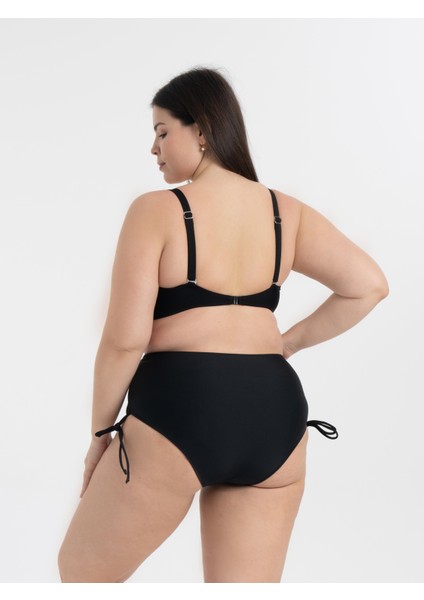 Kadın Büyük Beden Siyah Beyaz Desen Katrina Toparlayıcı Yüksek Bel Bikini Takımı fırsatları