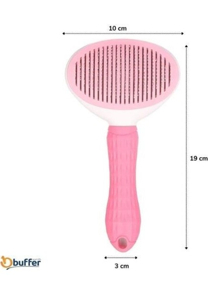 ® Kedi Köpek Tüy Toplayıcı Kendini Temizleyebilen Ergonomik Saplı Evcil Hayvan Tarağı Pembe indirimleri