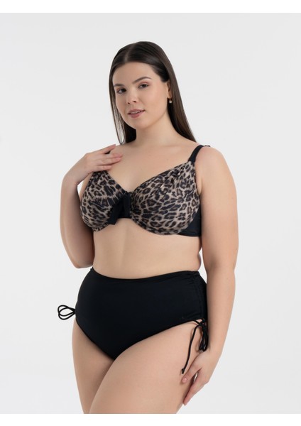Aquaviva Kadın Büyük Beden Siyah Leopar Desen Daniela Balen Destekli Bikini Takımı fiyatları