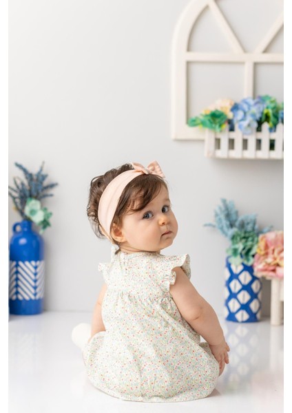 Kız Bebek Çiçek Desenli Çıtçıtlı Body Elbise - Desenli fiyatları