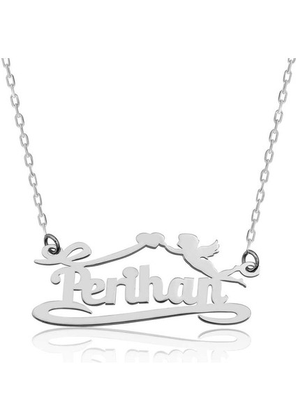 Gümüş Kişiye Özel Isimli Eros Aşk Oku Kolye