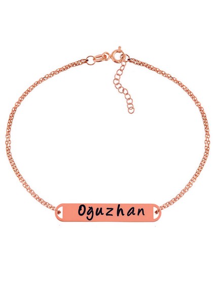 Gümüş Rose Kişiye Özel Isimli Bayan Bileklik