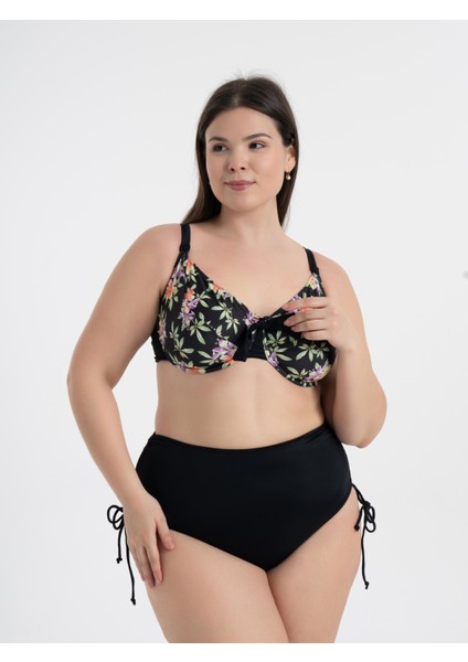 Aquaviva Kadın Büyük Beden Siyah Leylak Desen Daniela Balen Destekli Bikini Takımı modelleri