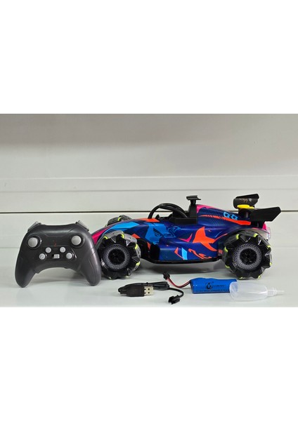 Oyuncak Uzaktan Kumandalı Formula F1 Duman Çıkaran Full Fonksiyon Sesli Işıklı Şarjlı 360 Dönen 35CM