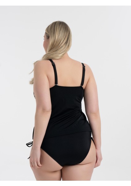 Kadın Ayarlanabilir Askılı Siyah Tankini Büyük Beden Toparlayıcı Model fırsatları