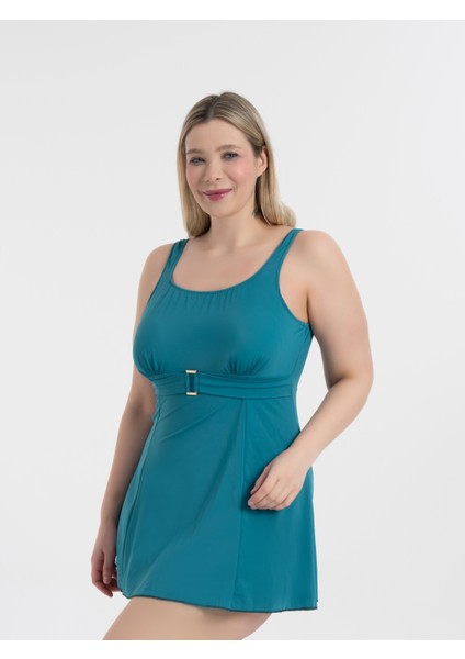 Aquaviva Kadın Büyük Beden Indigo Scarlett Tokalı Elbise Mayo fiyatları