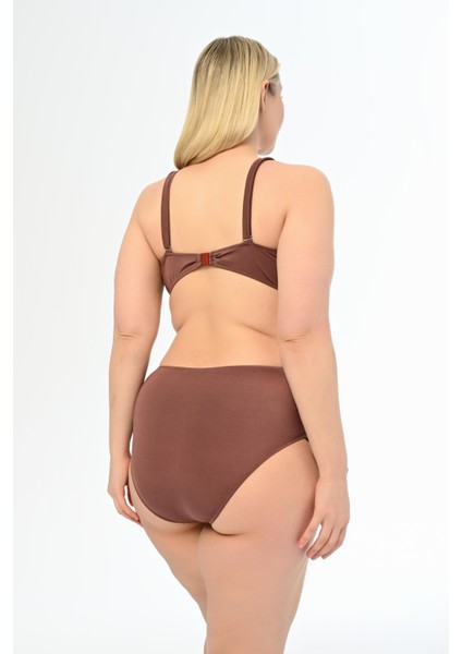 Kadın Kahverengi Büyük Beden Venezıa Çapraz Ipli Dekolte Bikini Takımı fırsatları