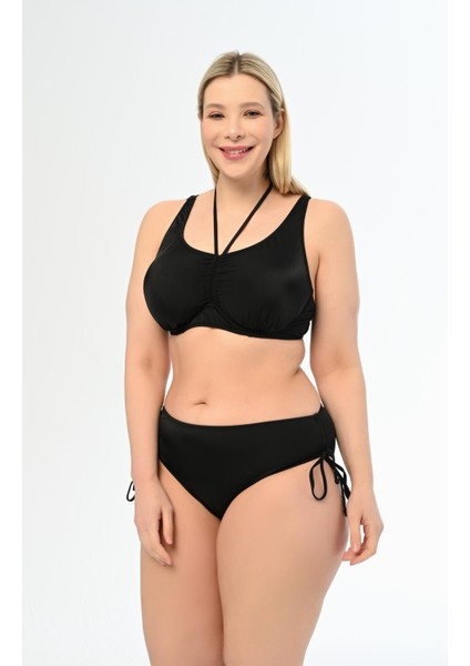Kadın Siyah Büyük Beden Azura Toparlayıcı Sürgülü Bikini Takımı fiyatları