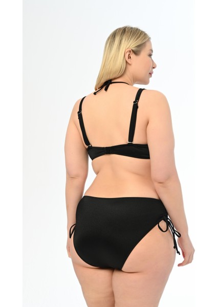 Kadın Siyah Büyük Beden Azura Toparlayıcı Sürgülü Bikini Takımı fırsatları