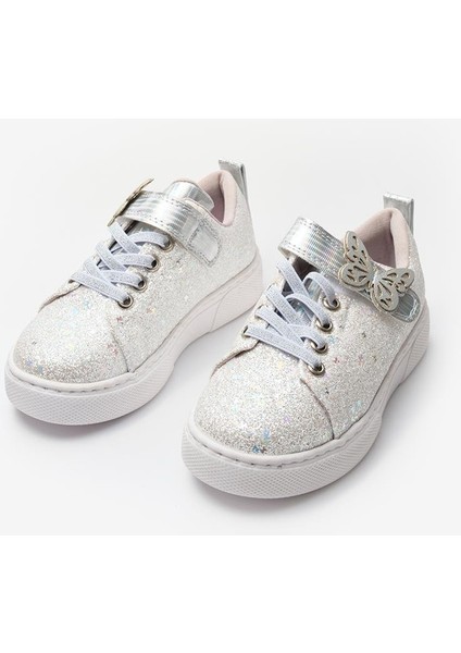 Beyaz Kelebek Detaylı Kız Çocuk Spor Ayakkabı