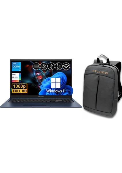 Vivobook 15 I5-1334U 16GB 1tb M.2 SSD X1504VA-NJ2405 ATL88 15.6" W11PRO Taşınabilir Bilgisayar +Çanta