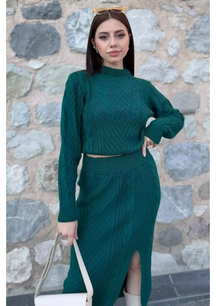 Kadın Örme Triko Bluz Etek Ikili Takım fiyatları