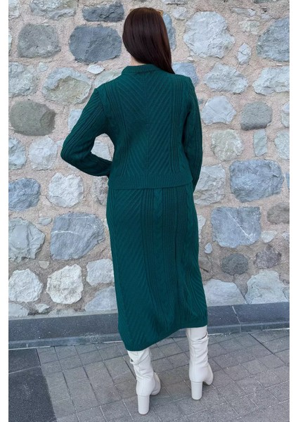 Kadın Örme Triko Bluz Etek Ikili Takım indirimleri