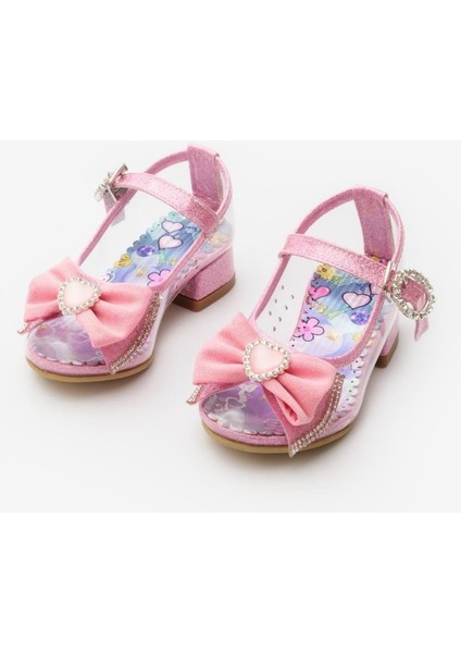 Pembe Fiyonklu Şeffaf Kız Çocuk Ayakkabı