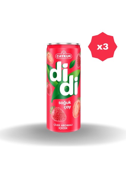 Çilekli Soğuk Çay 250 ml - (3 Adet)