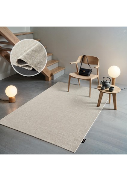 Mumbai MU002W Krem Doğal Kilim Görünümlü Pamuk Tuşeli Kaymaz Pamuk Taban Dekoratif Halı Tozu Yok fiyatları