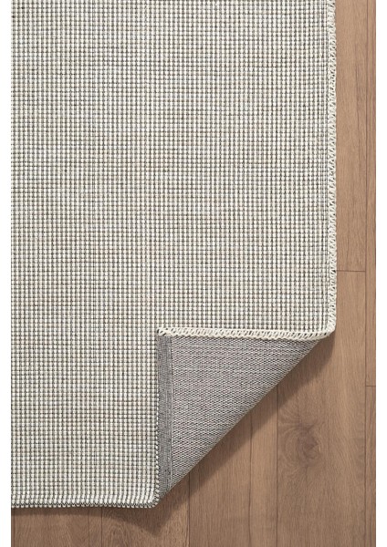 Mumbai MU002W Krem Doğal Kilim Görünümlü Pamuk Tuşeli Kaymaz Pamuk Taban Dekoratif Halı Tozu Yok fırsatları