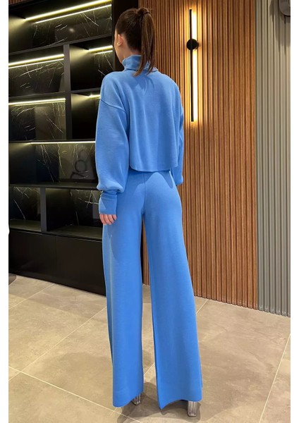 Kadın Parmak Geçmeli Yüksek Bel Triko Takım fırsatları