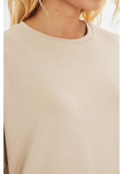 Düşük Omuz Modal T-Shirt