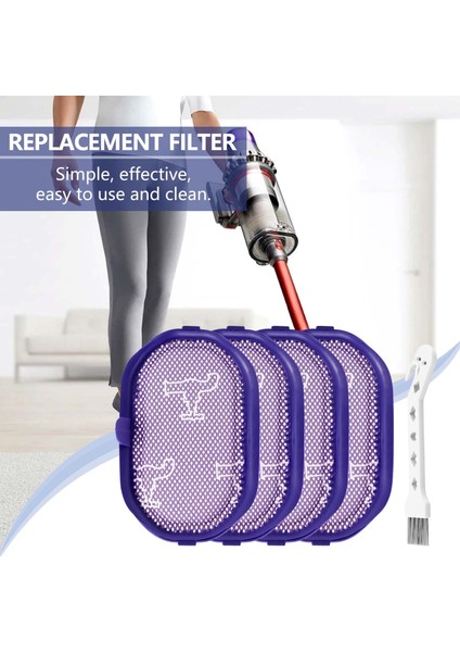 Dyson D30, DC31, DC34 Elektrikli Süpürgeler Için 4 Adet Yedek Filtre (Yurt Dışından)