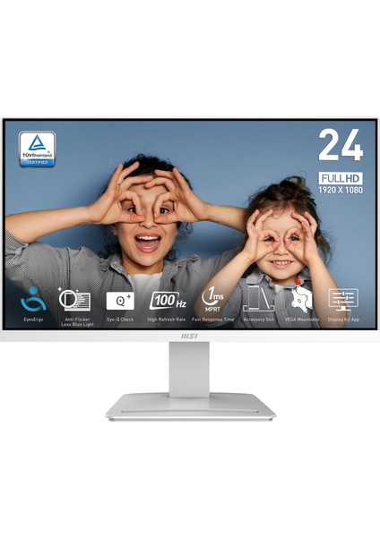 23.8" PRO MP2412W 1920x1080 (FHD) 16:9 FLAT VA 100HZ 1MS ADAPTIVE-SYNC BEYAZ MONITOR