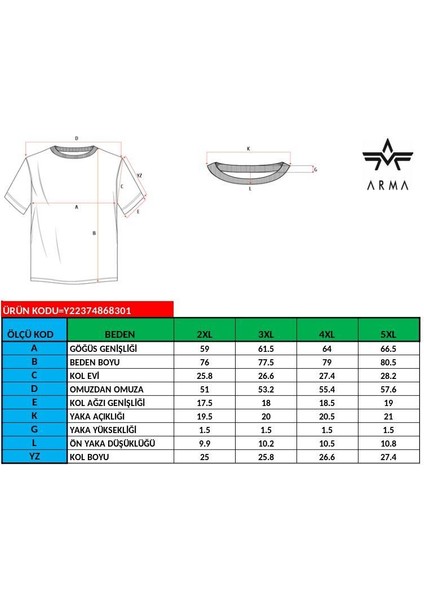 Erkek Büyük Beden Bisiklet Yaka Tişört Y22374868301