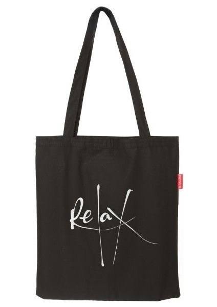 Siyah Bez Çanta Relax Baskılı