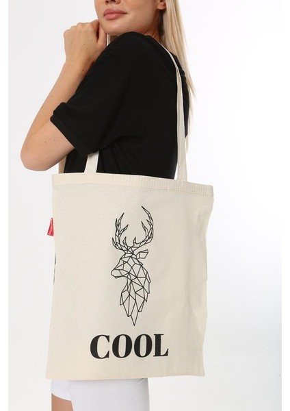 Cool Geyik Baskılı Bez Çanta